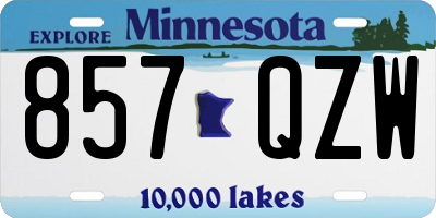 MN license plate 857QZW