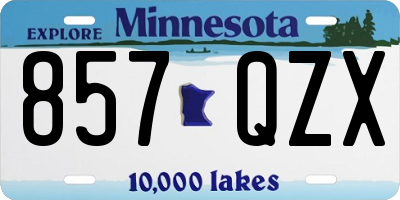 MN license plate 857QZX