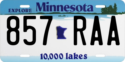 MN license plate 857RAA
