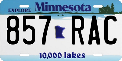 MN license plate 857RAC