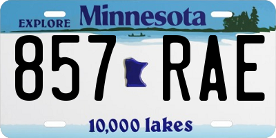 MN license plate 857RAE