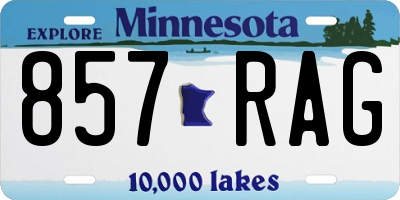 MN license plate 857RAG