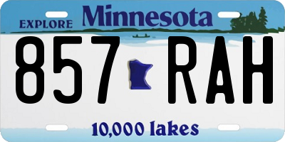 MN license plate 857RAH