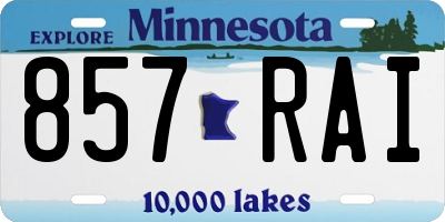 MN license plate 857RAI