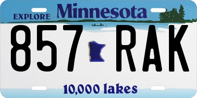 MN license plate 857RAK