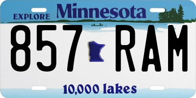 MN license plate 857RAM