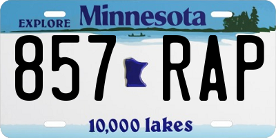 MN license plate 857RAP