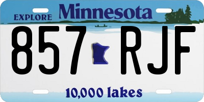 MN license plate 857RJF