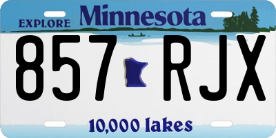 MN license plate 857RJX
