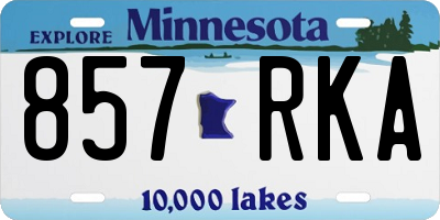 MN license plate 857RKA