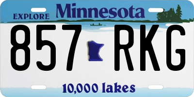 MN license plate 857RKG