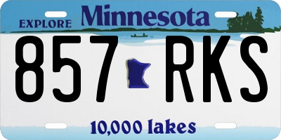 MN license plate 857RKS