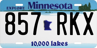 MN license plate 857RKX