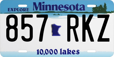 MN license plate 857RKZ