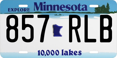 MN license plate 857RLB