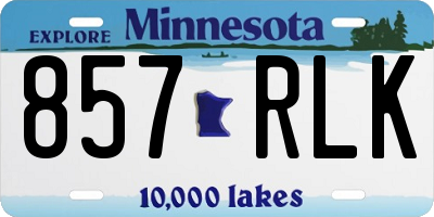 MN license plate 857RLK