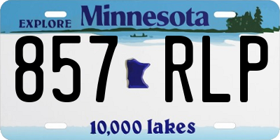 MN license plate 857RLP
