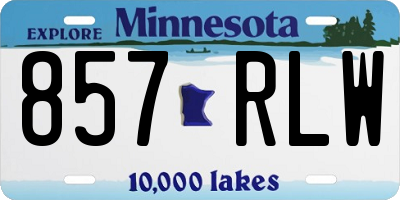 MN license plate 857RLW