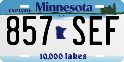 MN license plate 857SEF