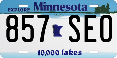 MN license plate 857SEO