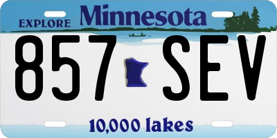MN license plate 857SEV