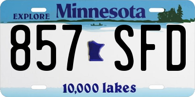 MN license plate 857SFD