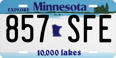 MN license plate 857SFE