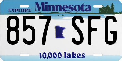 MN license plate 857SFG