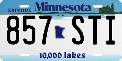 MN license plate 857STI