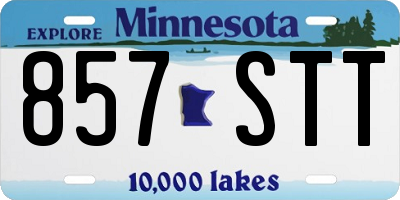 MN license plate 857STT
