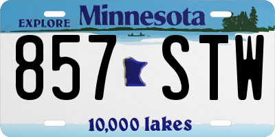 MN license plate 857STW