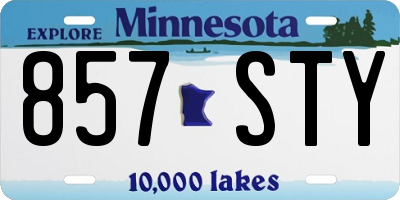 MN license plate 857STY