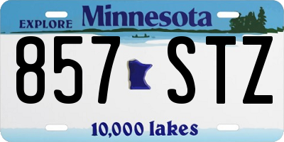 MN license plate 857STZ