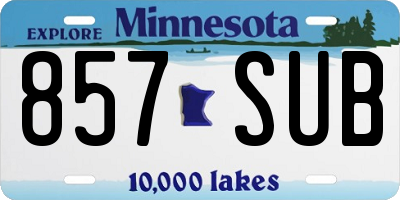 MN license plate 857SUB
