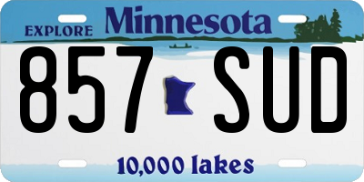 MN license plate 857SUD