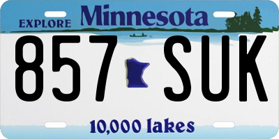 MN license plate 857SUK