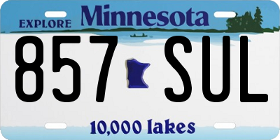 MN license plate 857SUL