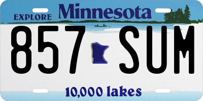 MN license plate 857SUM