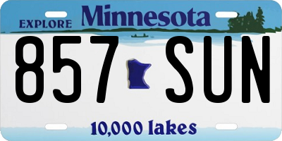 MN license plate 857SUN