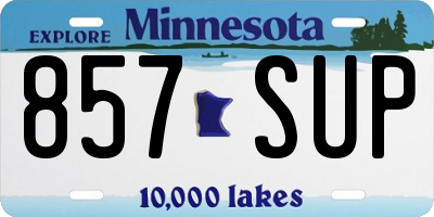 MN license plate 857SUP