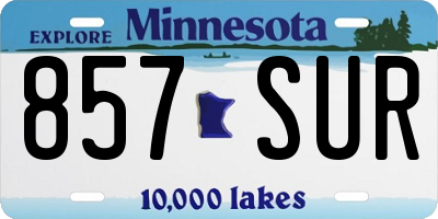 MN license plate 857SUR