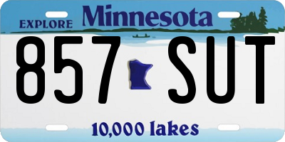 MN license plate 857SUT