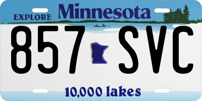 MN license plate 857SVC