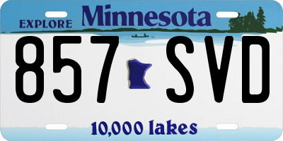 MN license plate 857SVD