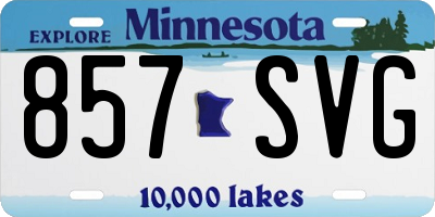 MN license plate 857SVG