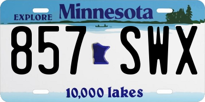 MN license plate 857SWX