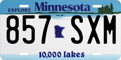 MN license plate 857SXM