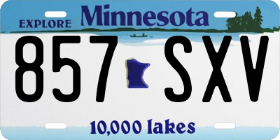 MN license plate 857SXV
