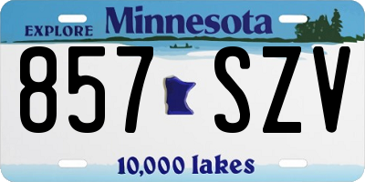 MN license plate 857SZV