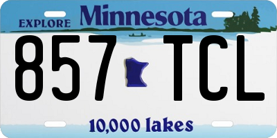 MN license plate 857TCL
